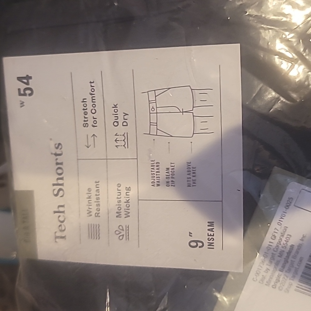 NWT Goodfellow Tech Shorts Charcoal Gray Moisture Wicking Adjustable 54 Big/tall - Picture 2 of 3